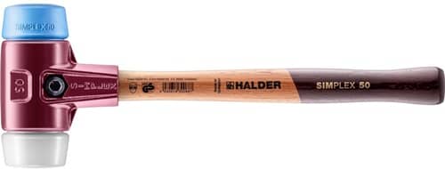 HALDER Schonhammer SIMPLEX L.350mm Kopf-D.50mm weich/mittelh.HO TPE-soft blau/Superpl.