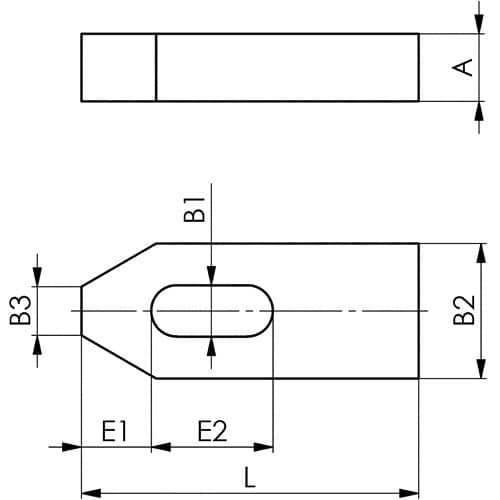 AMF Spanneisen DIN 6314 f.T-Nut 12+14+16mm L.100mm AMF