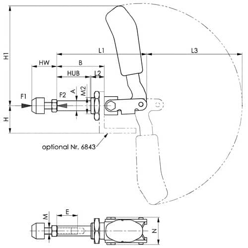 AMF Schubstangenspanner Nr.6844NI Gr.3 kurz AMF
