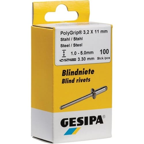 GESIPA Blindniet PolyGrip® Nietschaft dxl 4,8x15,0mm Stahl/Stahl 50 St.GESIPA