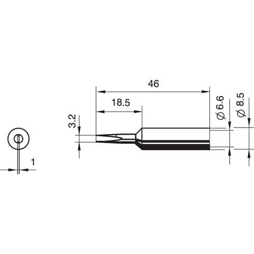 ERSA Lötspitze Ser.832 meißelförmig B.3,2mm 0832 ED/SB ERSA