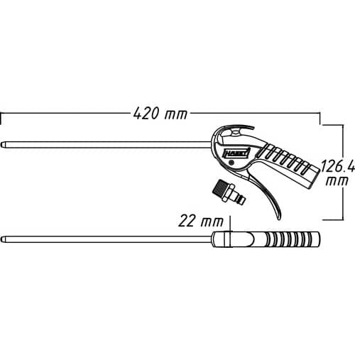 HAZET Druckluftausblaspistole 9040P-2 Kupplungsstecker DN 7,2 HAZET