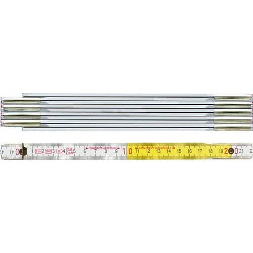 BMI Gliedermaßstab 9802 L.2m B.16mm mm/cm EG III Buche weiß-gelb BMI