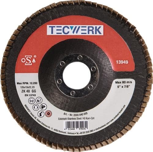 TECWERK Fächerscheibe D.125mm K.40 kon.Alu.SCg TECWERK