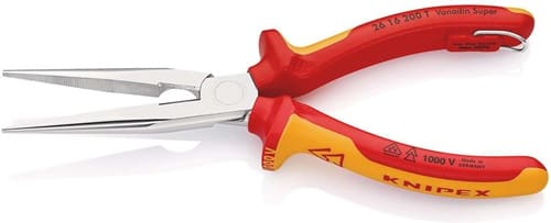 KNIPEX Flachrundzange L.200mm ger.VDE m.Öse Mehrkomp.-Hüllen KNIPEX