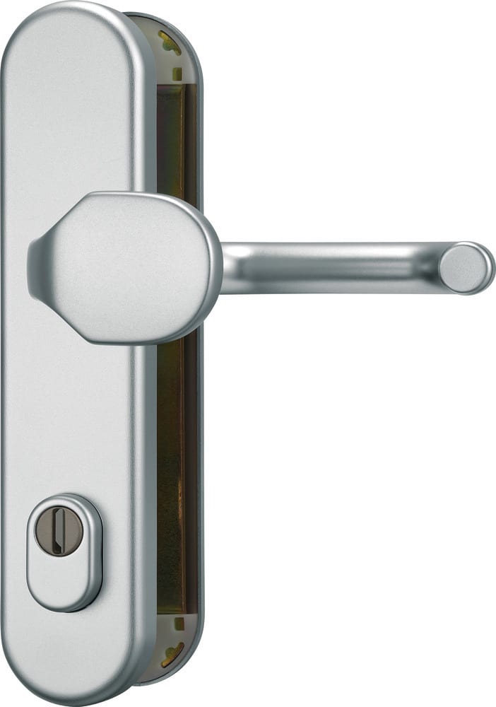 ABUS Schutz-Drückergarnitur mit Langschild HLZS814, oval, Aluminium, 37629