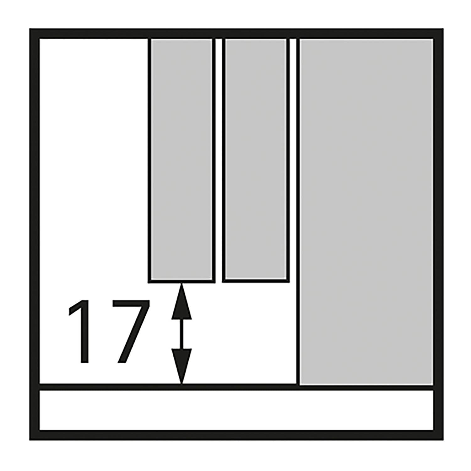 HETTICH TopLine XL, Set Lauf- und Führungsteile, STB 19, 17 mm , 32 - 40 mm, 100 kg, 3-türig, 9275783