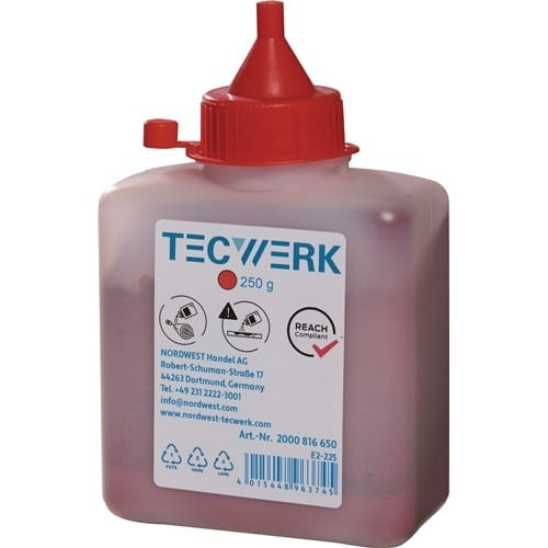 TECWERK Schlagschnurkreide 250g rot Ku.-Flasche TECWERK