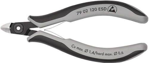 KNIPEX Präzisions-Elektronik-Seitenschneider L.120mm Form 0 Facette ja,sehr kl.pol.