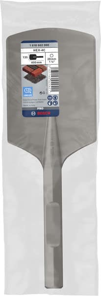 BOSCH Spatmeißel mit 28-mm-Sechskantaufnahme, abgerundet, 400 x 135 mm