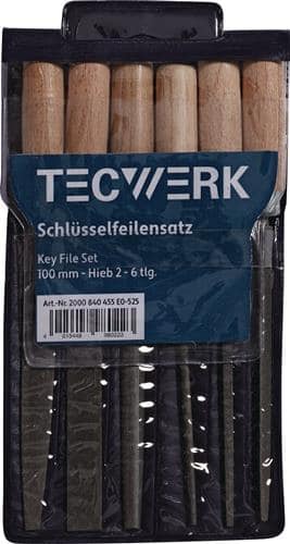 TECWERK Schlüsselfeilensatz L.100mm Hieb 2 TECWERK