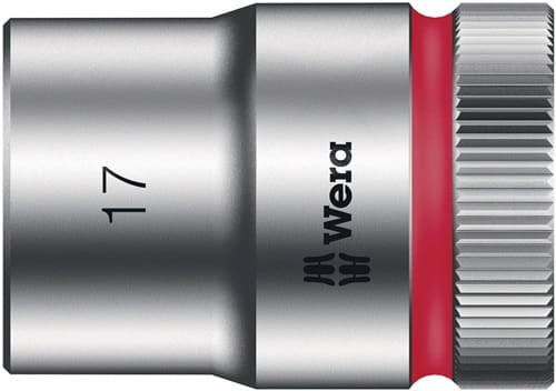 WERA Steckschlüsseleinsatz 8790 HMC Außen-6-kant SW17mm L.37mm 4-kt1/2Zoll CV verchr.
