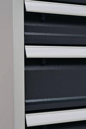 BEDRUNKA+HIRTH Schubladenschrank H1019xB705xT736mm lichtgrau/grau 6 Schubl.Voll.Bedrunka