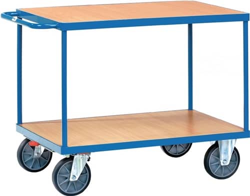 FETRA Tischwagen 2 Ladeflächen L1000xB700mm brillantblau Trgf.600kg
