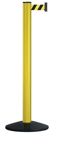 VIA GUIDE Gurtpfosten einfach D70xH1000mm Pfosten gelb Gurt gelb/schwarz VIA GUIDE