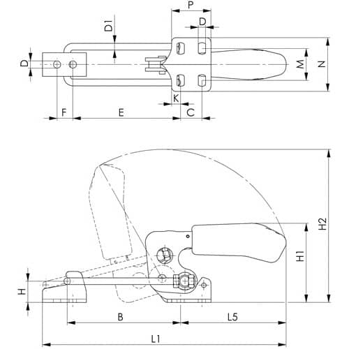 AMF Verschlussspanner Nr.6848HNI Gr.3 horiz.AMF
