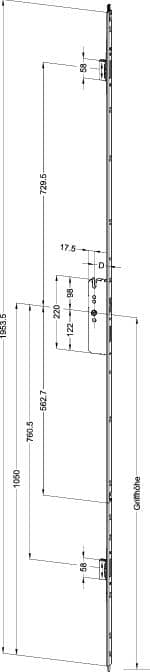 WINKHAUS Anti-Panik Türverschluß T-AP4 179 UTE2460 L10 35/9 UMEV2 MC,