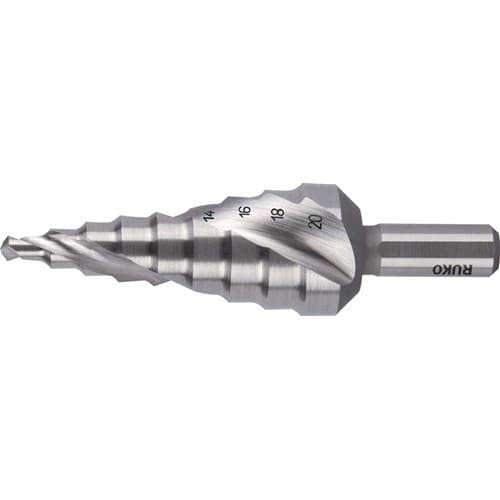 RUKO Stufenbohrer Bohrber.4-20mm HSS-Co5 Spiralnut Z.2 Stufen 9 RUKO
