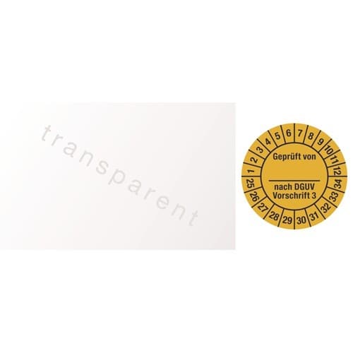 Mehrjahresprüfplakette B25xL60mm J.2025-2034 Folie