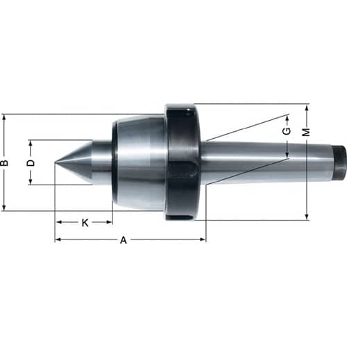 RÖHM Zentrierspitze Slim MK5 mitlfd.m.verl.Laufspitze RÖHM