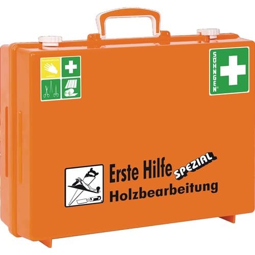 SÖHNGEN Erste Hilfe Koffer Beruf SPEZIAL Holzbearbeitung B400xH300xT150ca.mm orange