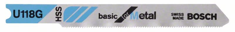 BOSCH Stichsägeblatt U 118 G Basic for Metal, 3er-Pack