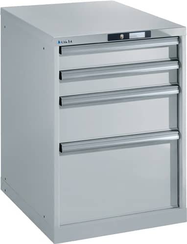 LISTA Schubladenschrank H800xB564xT725mm 2 x 100,1 x 200,1 x 300mm lichtgrau Code