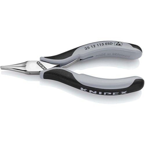 KNIPEX Elektronik-Greifzange Gesamt-L.115mm ESD flachbreite Backen spiegelpol.Form 1