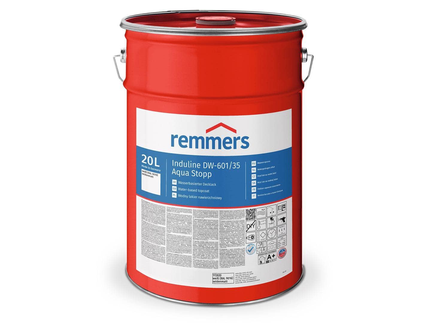 REMMERS Induline DW-601 Aqua Stopp anthrazitgrau (RAL 7016) seidenglänzend 20 l