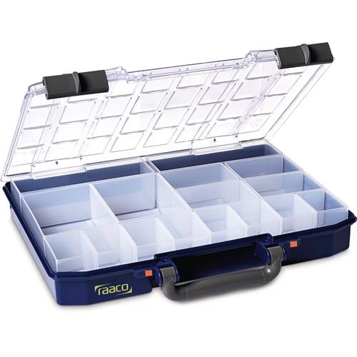 RAACO Sortimentskasten CarryLite 55 4x8-16 B337xT278xH57mm 16 Fächer blau RAACO