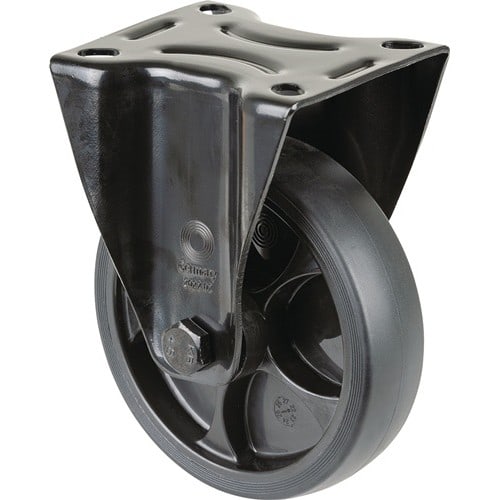 BS ROLLEN Bockrolle D.125mm Trgf.120kg Gum.Platte L104xB80mm Farbe Rl.schwarz BS ROLLEN