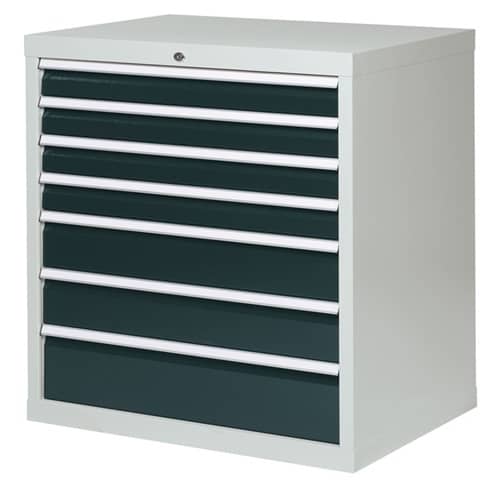 BEDRUNKA+HIRTH Schubladenschrank H1019xB980xT500mm grau/anthr. 4x100,2x150,1x200mm Schubl.