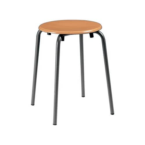 BIMOS Stapelhocker Sitzhöhe 500mm Sitz-D.300mm Rdrohr anthrazit Buche natur lack.BIMOS