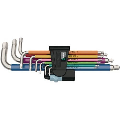 WERA Winkelschraubendrehersatz 3950 SPKL/9 SM 9-tlg.SW 1,5-10mm VA,farbcodiert WERA