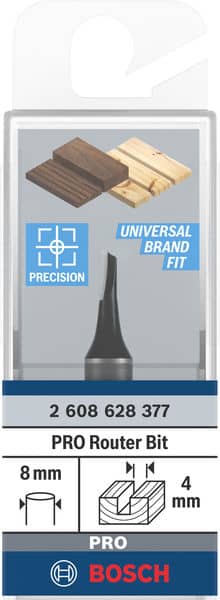 BOSCH Nutfräser Standard for Wood, 8 mm, D1 4 mm, L 8 mm, G 51 mm