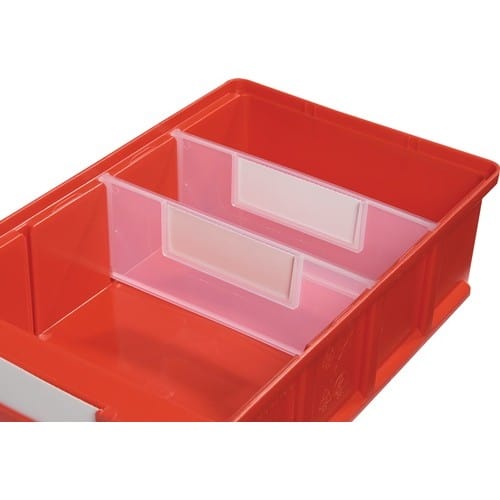 LA-KA-PE Trennw.f.Regalkasten B.230mm PP transparent,offen 1 BT=25 ST.LA-KA-PE