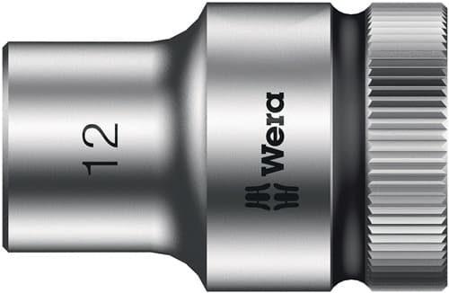 WERA Steckschlüsseleinsatz 8790 HMC Außen-6-kant SW12mm L.37mm 4-kt1/2Zoll CV verchr.