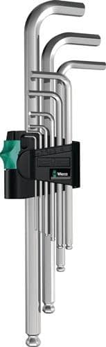WERA Winkelschraubendrehersatz 950 PKL 9-tlg.Ku.-Halter SW 1,5-10mm Kugelk.