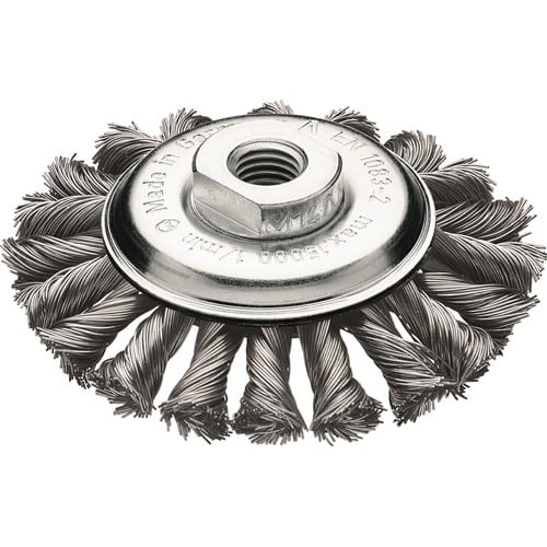 LESSMANN Kegelbürste D.115mm M14 Drahtstärke 0,5mm Stahldraht 12mm 15000min-¹ LESSMANN