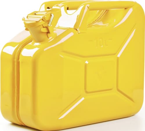 VALPRO Kraftstoffkanister 10l Zinkgelb RAL 1018 Stahlbl.0,9mm L345xB165xH275mm VALPRO