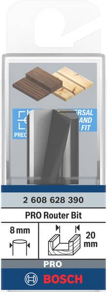 BOSCH Nutfräser Standard for Wood, 8 mm, D1 20 mm, L 25 mm, G 56 mm