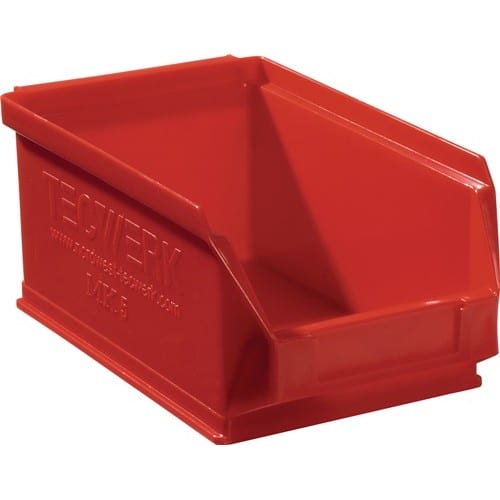 TECWERK Sichtlagerkasten L160/140xB100xH75mm PE rot TECWERK