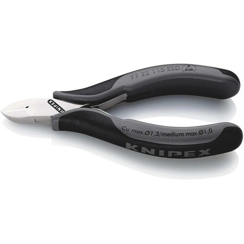 KNIPEX Elektronikseitenschneider L.115mm Form 2 Facette nein spiegelpol.KNIPEX