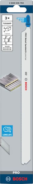 BOSCH Stichsägeblatt T 1018 AFP Precision for Metal-Sandwich