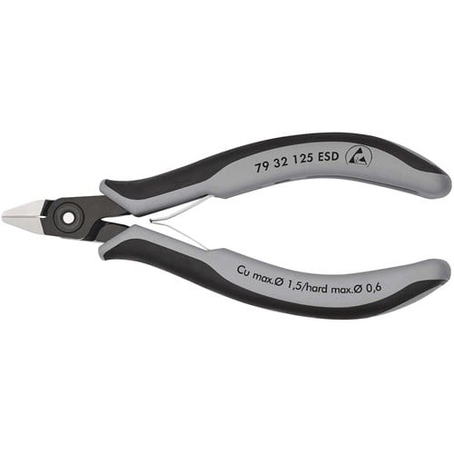 KNIPEX Präzisions-Elektronik-Seitenschneider L.125mm Form 3 Facette ja,sehr kl.pol.