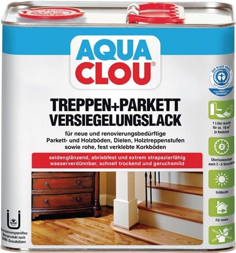 Treppen-/Parkettversiegelungslack L10 farblos seidenglanz Dose CLOU