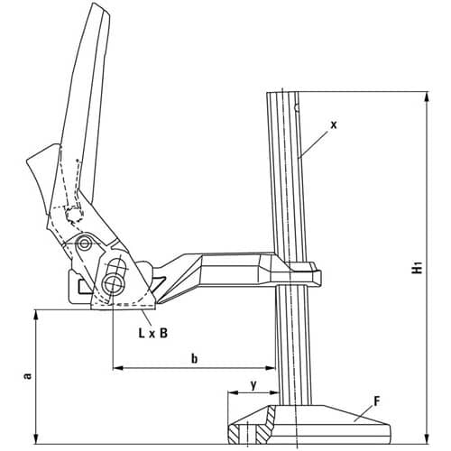 BESSEY Maschinentischspanner Spann-H.200mm A.100mm Schienen-Q.19,5x9,5mm BESSEY
