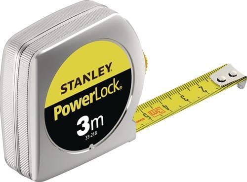 STANLEY Taschenrollbandmaß PowerLock® L.3m B.12,7mm mm/cm EG II Metall Clip SB