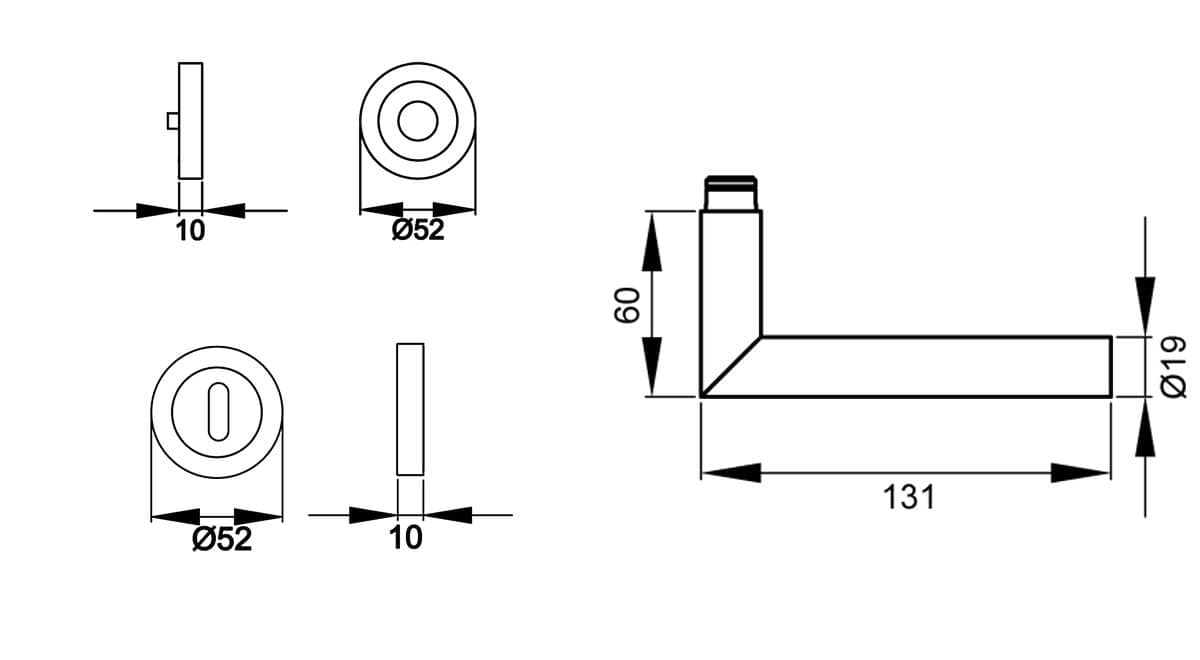 KARCHER DESIGN Drückergarnitur ER28 BB0 71 - Rhodos, Buntbart BB, Edelstahl