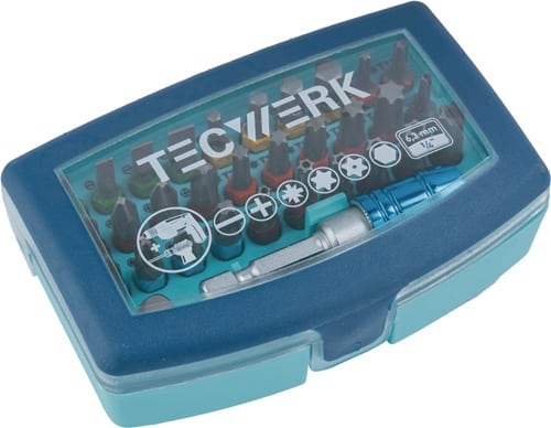 TECWERK Bitsortiment 32-tlg.Schlitz/PH/PZD/TX/TX-BO/6Kt.TECWERK